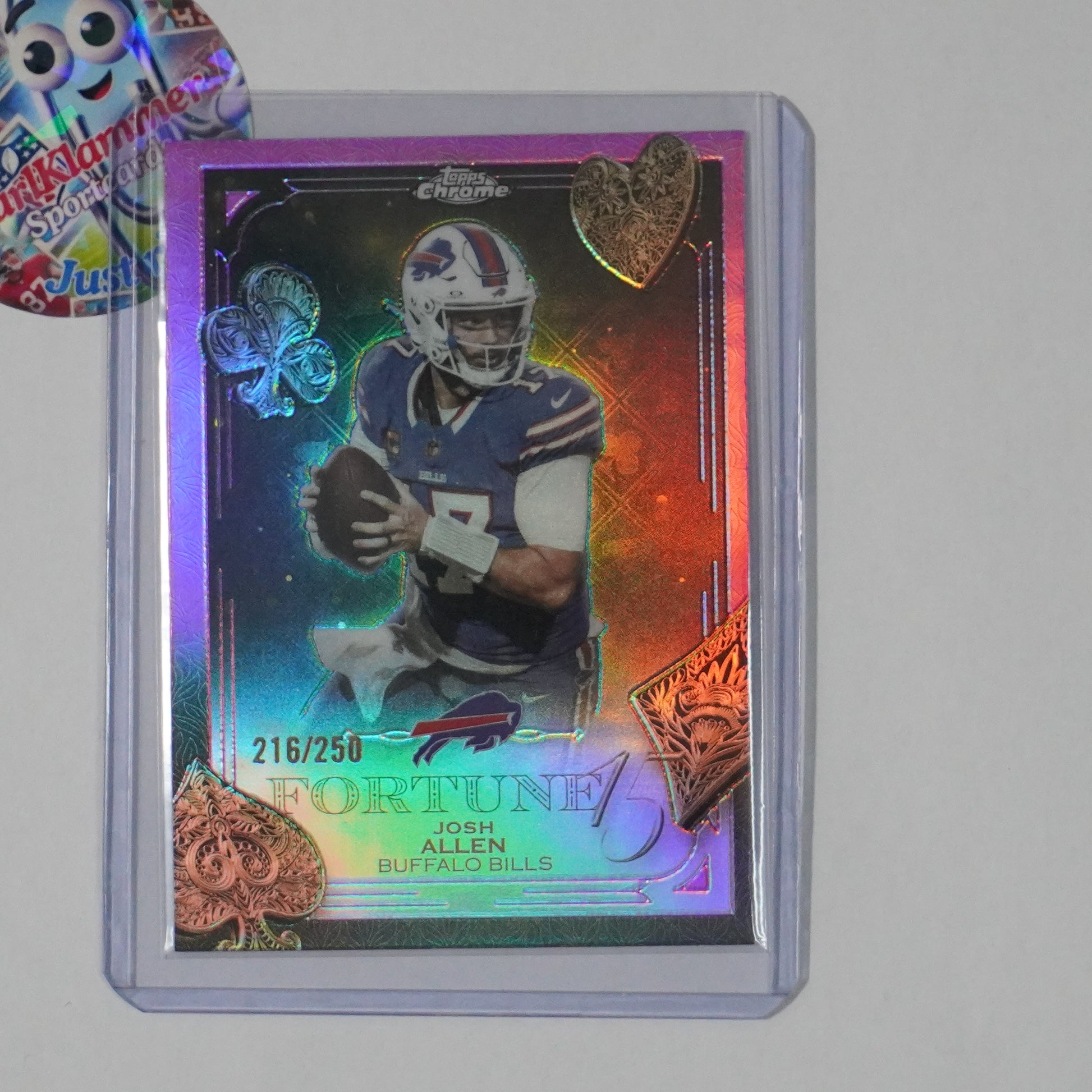 2025 Topps Chrome #F15-7 Josh Allen Fortune 15 Pink Refractor #/250 Buffalo