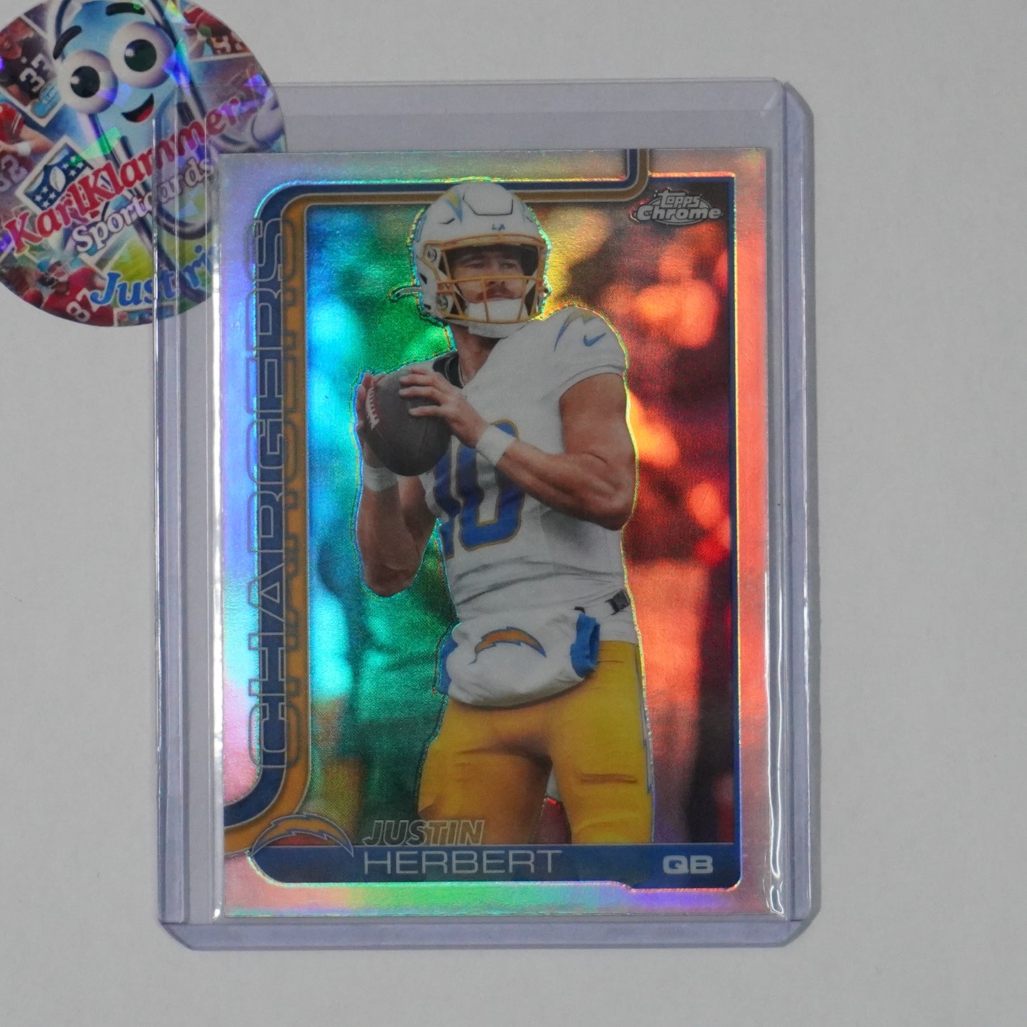 2025 Topps Chrome #158 Justin Herbert Refractor Los Angeles Chargers