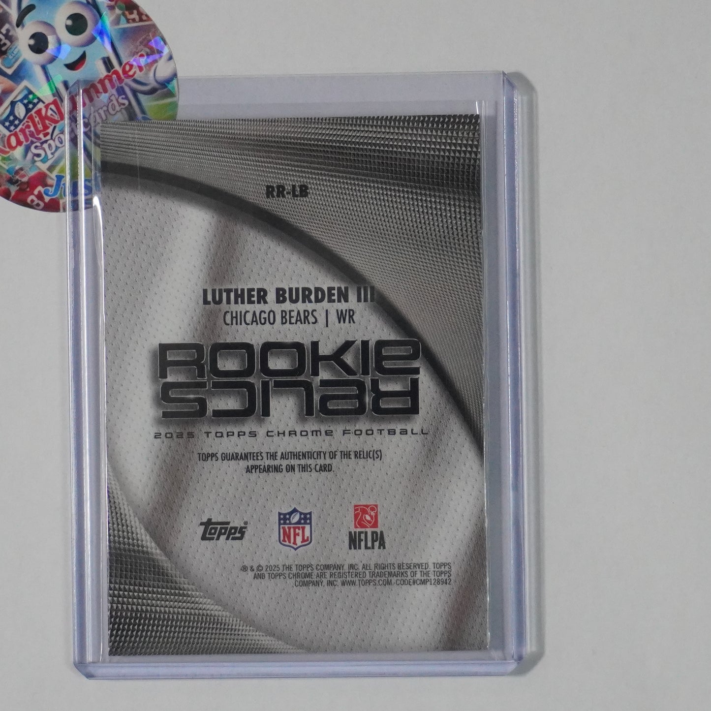 2025 Topps Chrome #RR-LB Luther Burden III Rookie Relics Chicago Bears MEM