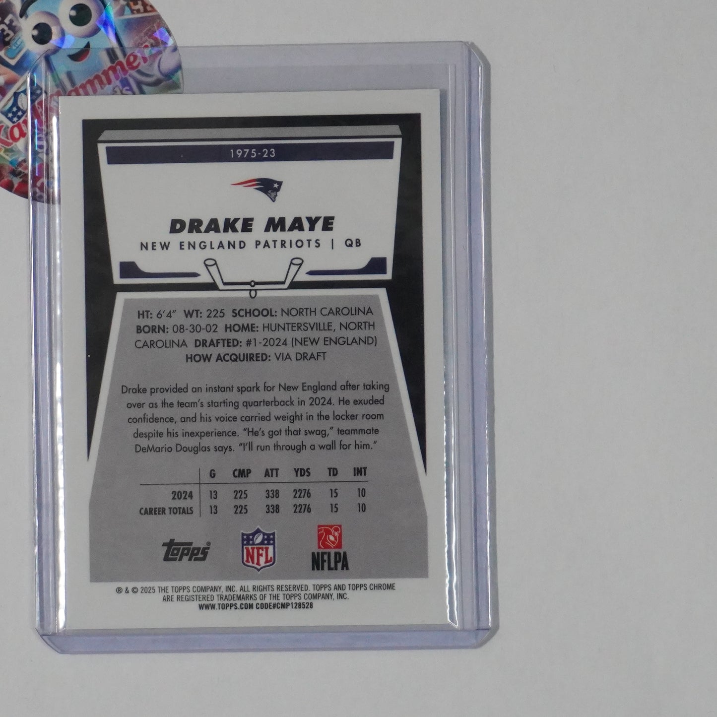 2025 Topps Chrome #1975-23 Drake Maye 1975 Topps X-Fractor New England Patriots