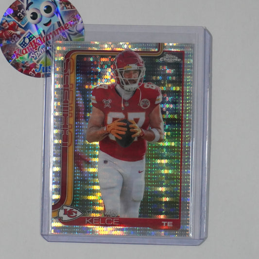 2025 Topps Chrome #150 Travis Kelce Pulsar Refractor Kansas City Chiefs