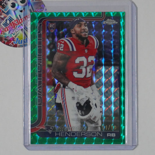 2025 Topps Chrome #328 TreVeyon Henderson Green Geometric Refractor Variation