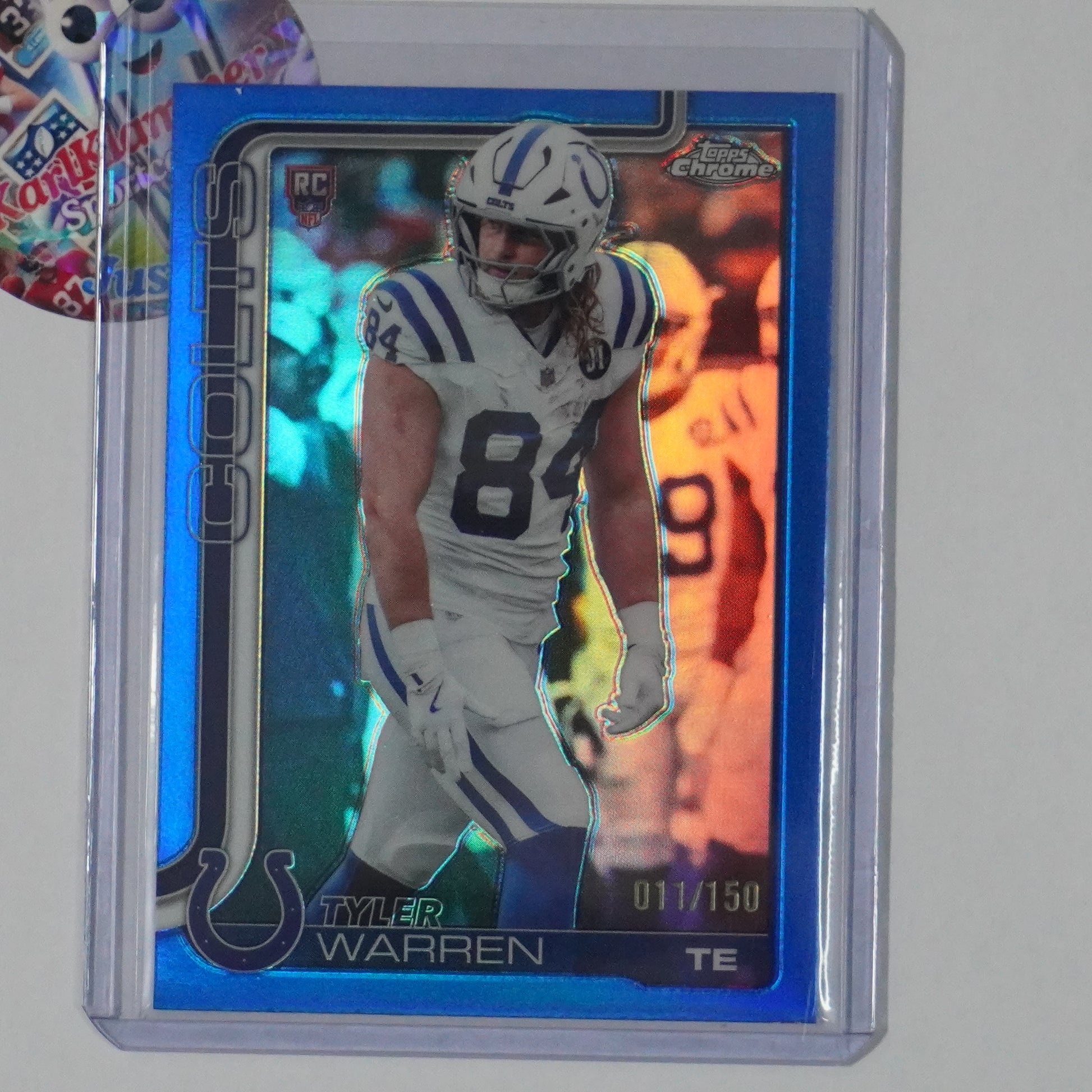 2025 Topps Chrome #346 Tyler Warren Blue Refractor #/150 Indianapolis Colts