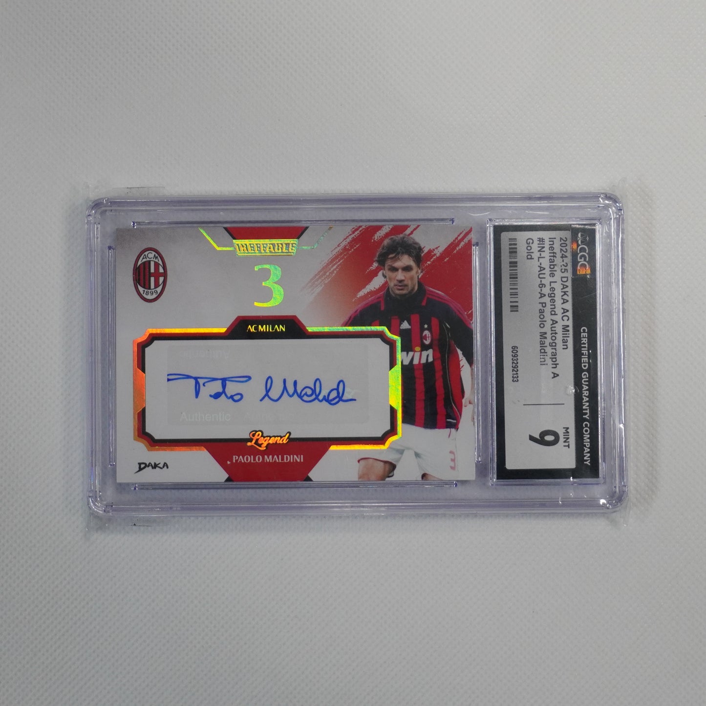 2024-25 Daka AC Milan One & Two #IN-L-AU Paolo Maldini Ineffable #d/15 CGC 9