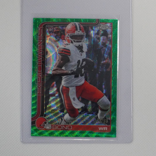 2025 Topps Chrome #341 Isaiah Bond Green Wave Refractor #/99 Cleveland Browns
