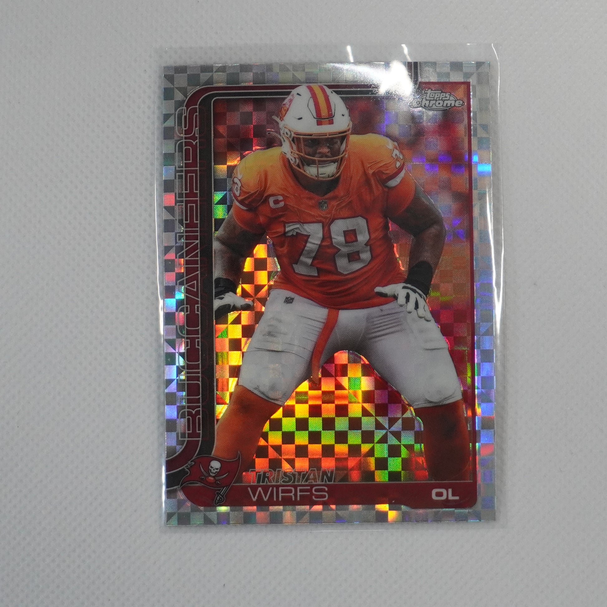 2025 Topps Chrome #287 Tristan Wirfs X-Fractor Tampa Bay Buccaneers