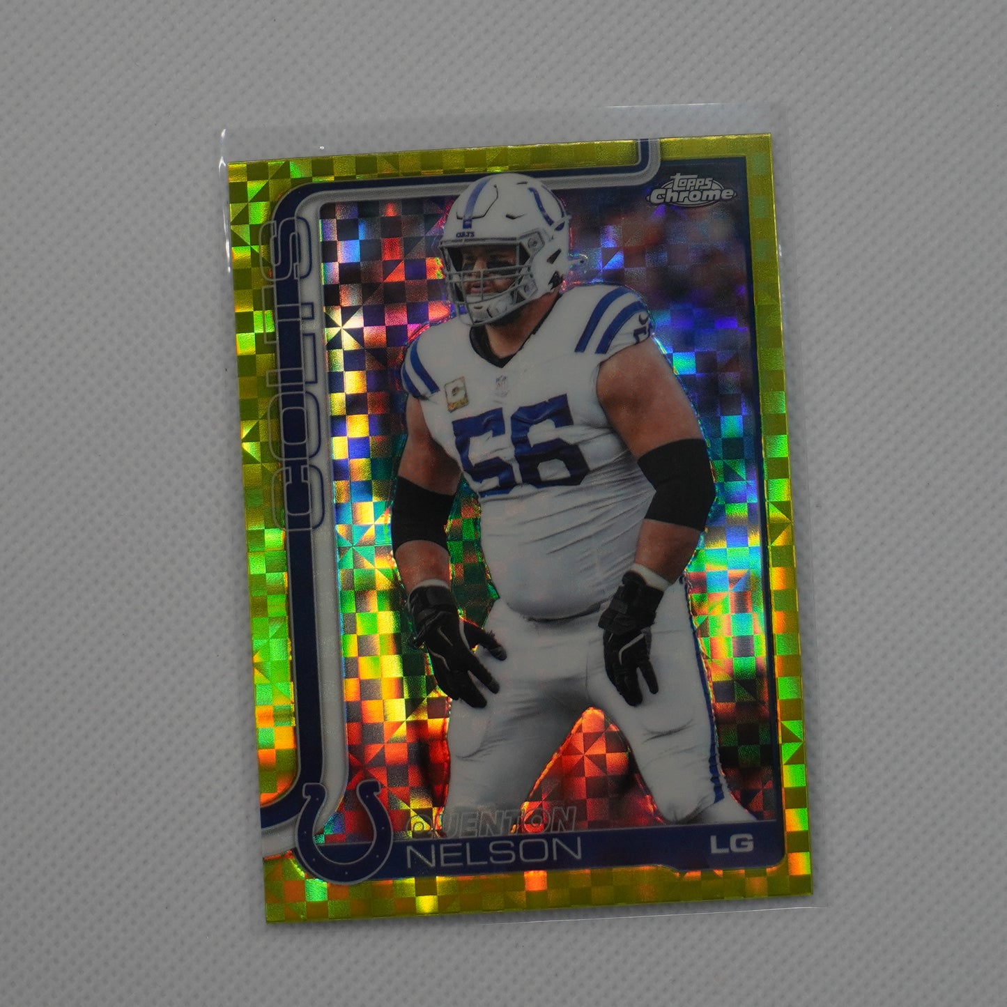 2025 Topps Chrome #144 Quenton Nelson Lime Green X-Fractor Indianapolis Colts