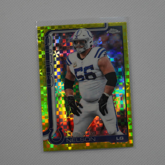 2025 Topps Chrome #144 Quenton Nelson Lime Green X-Fractor Indianapolis Colts