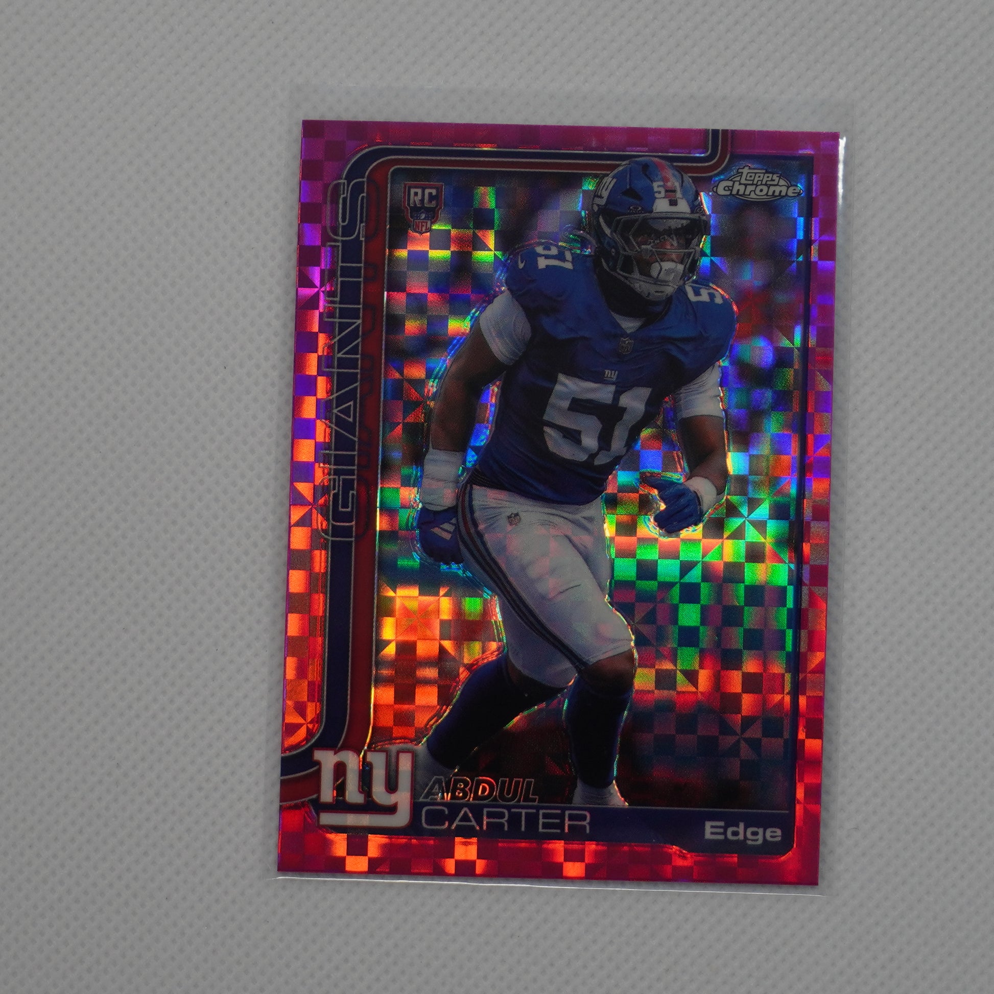 2025 Topps Chrome #350 Abdul Carter Hot Pink X-Fractor New York Giants RC