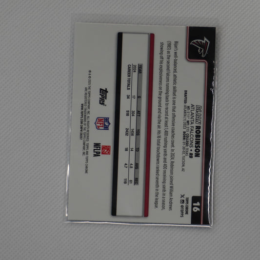 2025 Topps Chrome #16 Bijan Robinson X-Fractor Atlanta Falcons