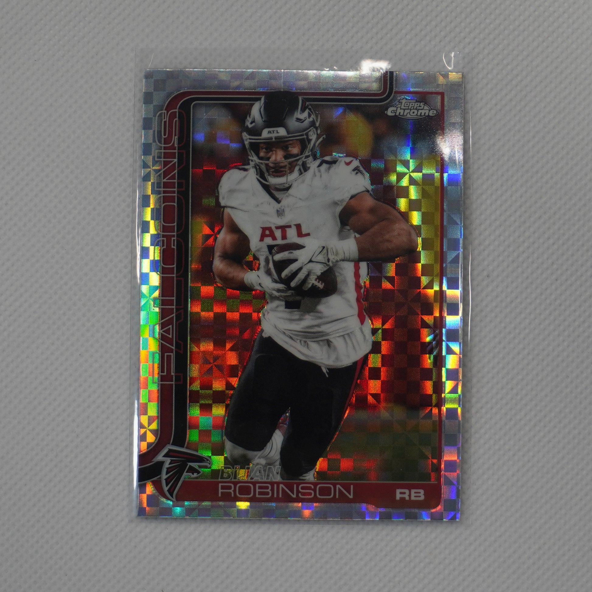 2025 Topps Chrome #16 Bijan Robinson X-Fractor Atlanta Falcons