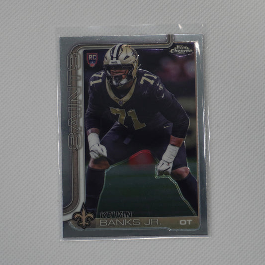 2025 Topps Chrome #378 Kelvin Banks Jr. New Orleans Saints RC