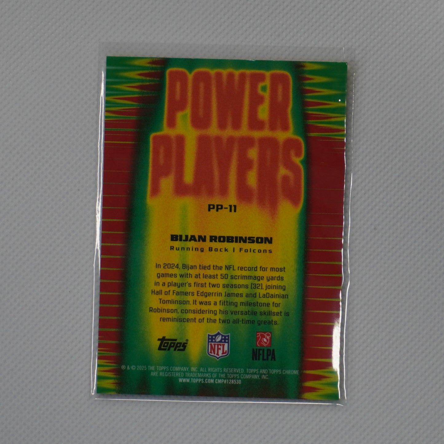 2025 Topps Chrome #PP-11 Bijan Robinson Power Players Atlanta Falcons
