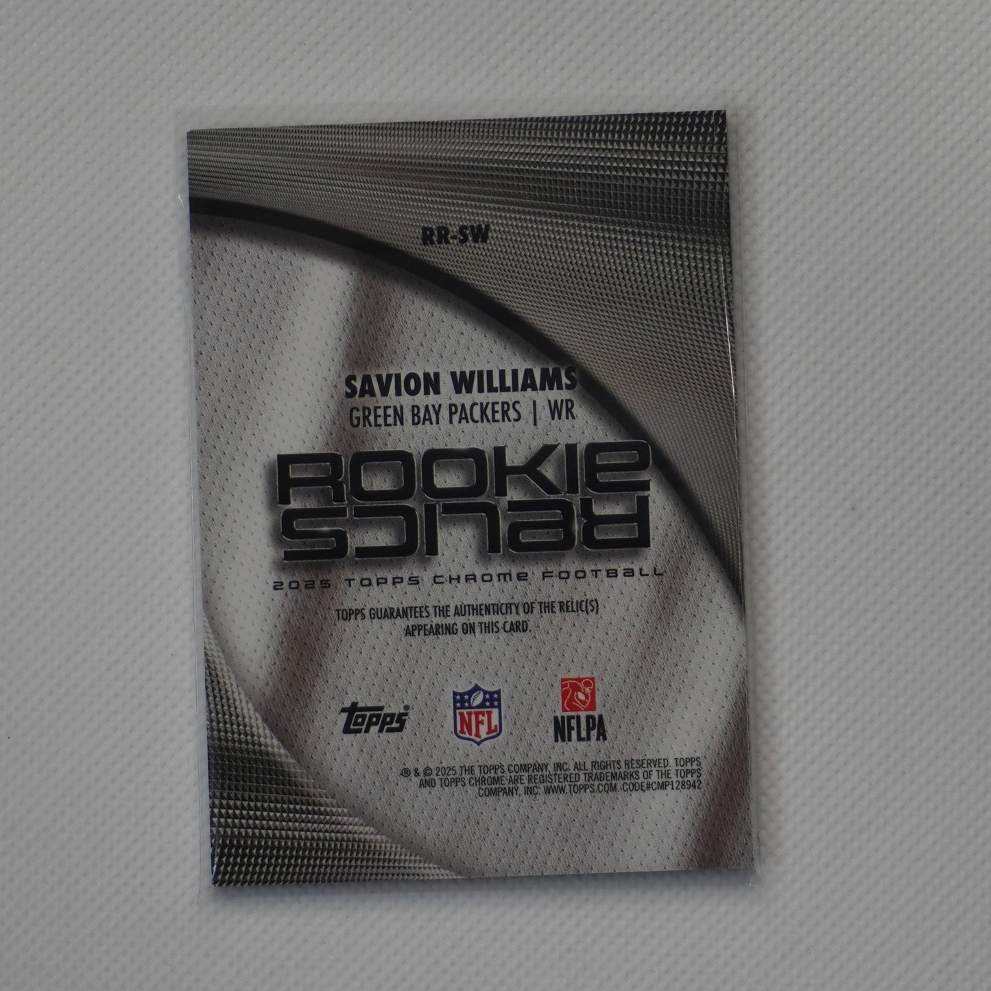 2025 Topps Chrome #RR-SW Savion Williams Rookie Relics Green Bay Packers MEM