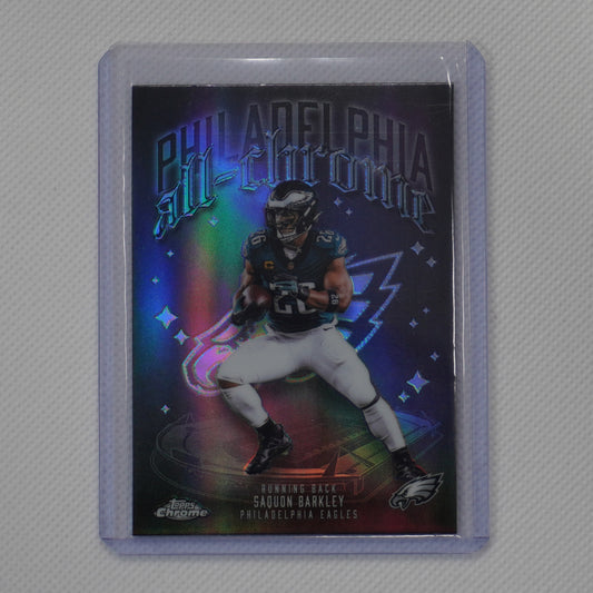 2025 Topps Chrome #ACT-3 Saquon Barkley All-Chrome Team Refractor Eagles