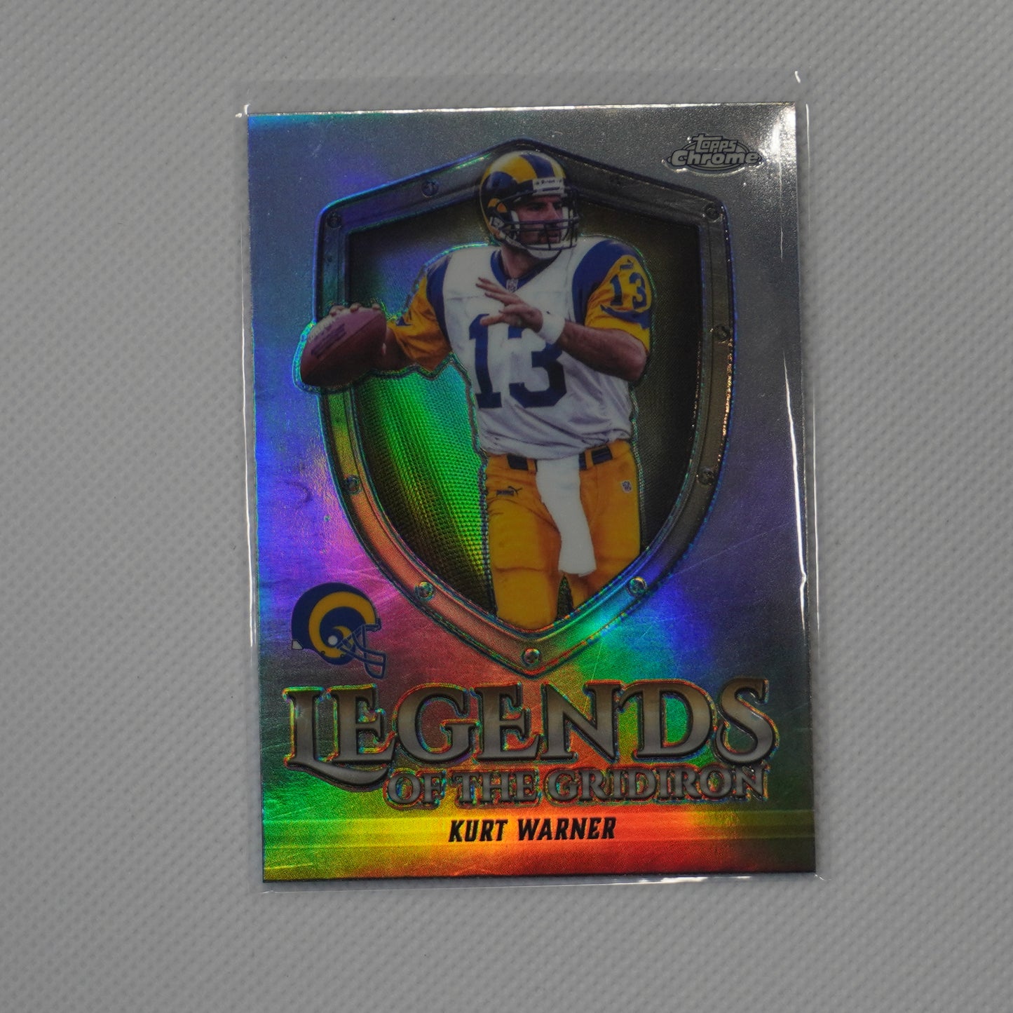2025 Topps Chrome #LOG-1 Kurt Warner Legends of the Gridiron Refractor Rams