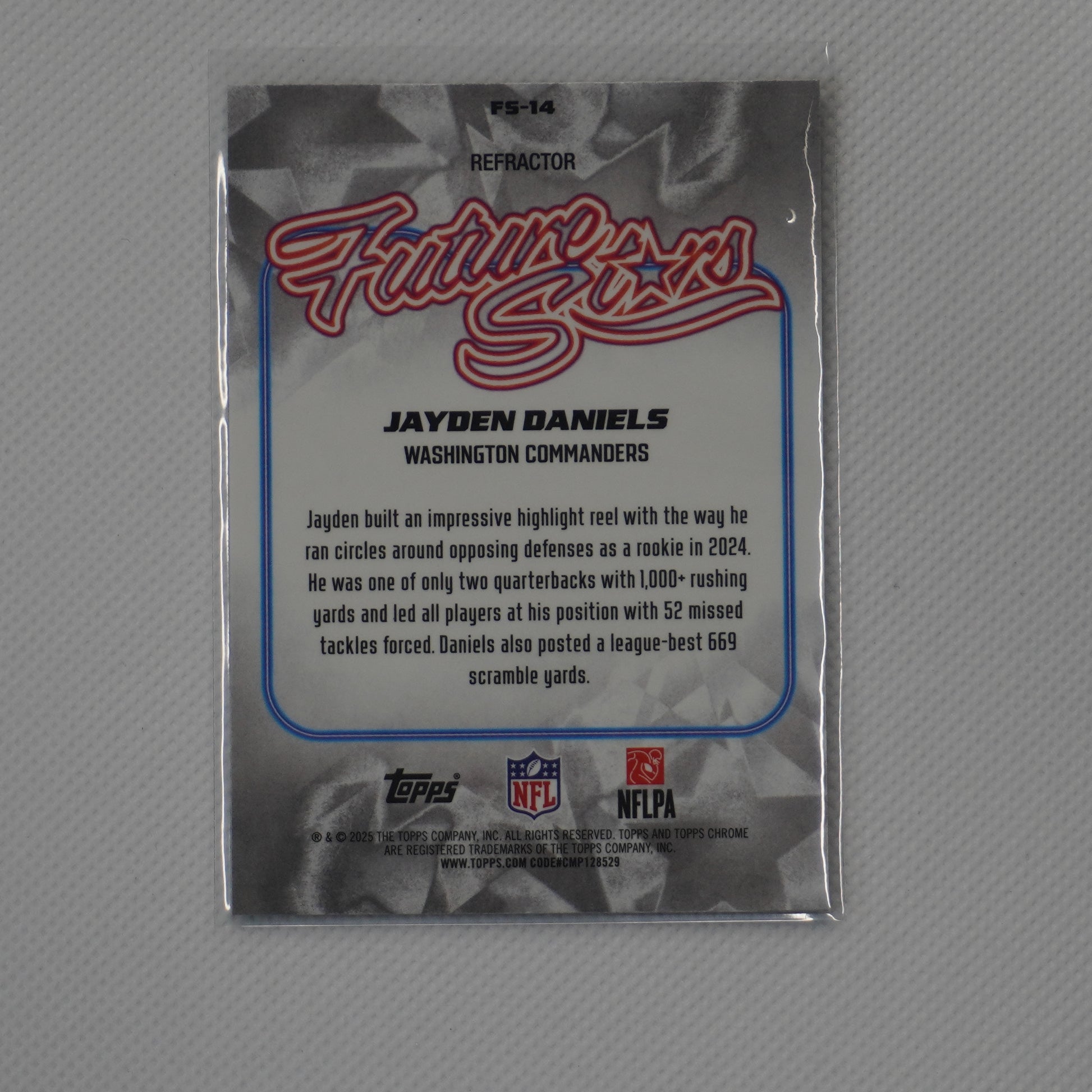 2025 Topps Chrome #FS-14 Jayden Daniels Future Stars Refractor Washington