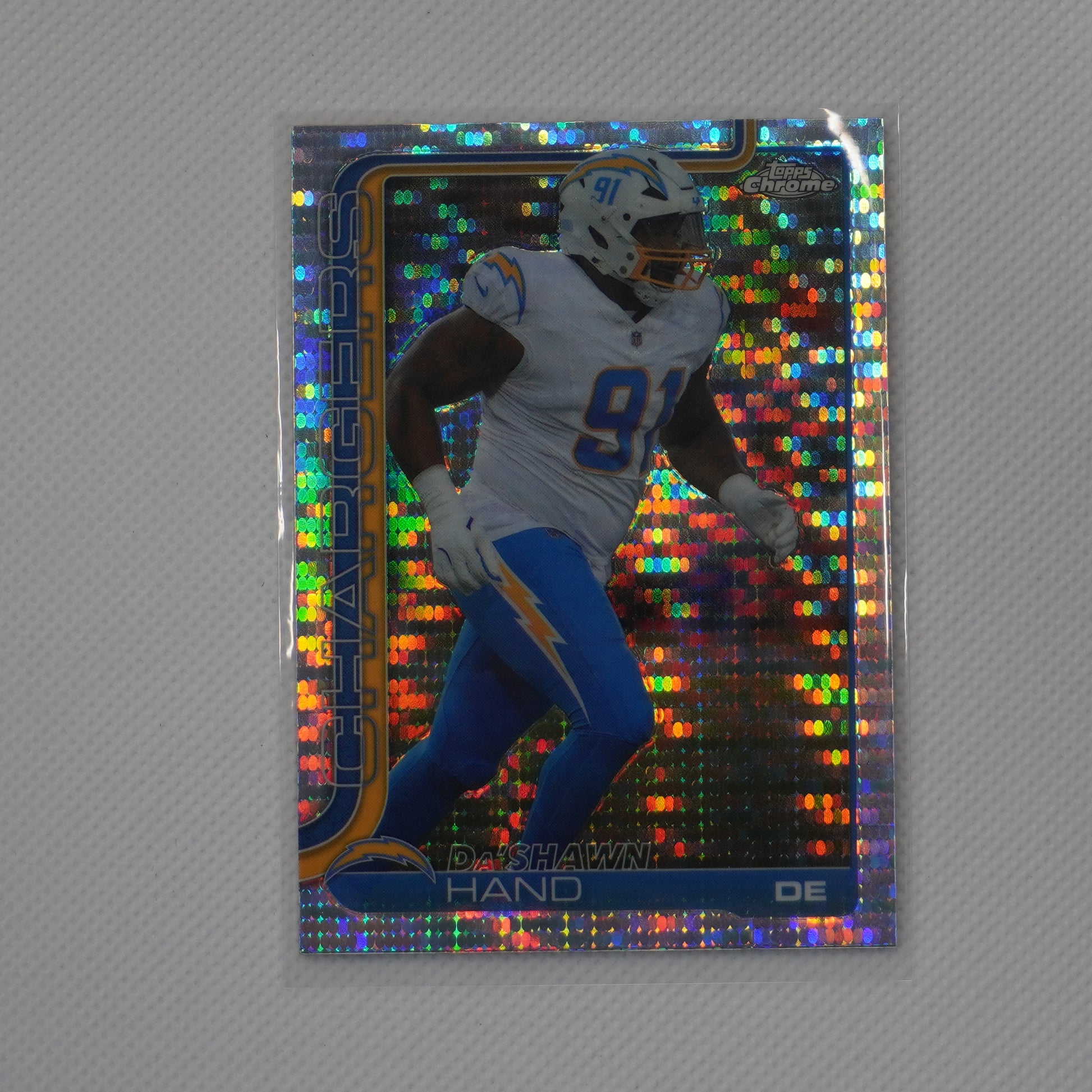 2025 Topps Chrome #164 Da'Shawn Hand Pulsar Refractor Los Angeles Chargers