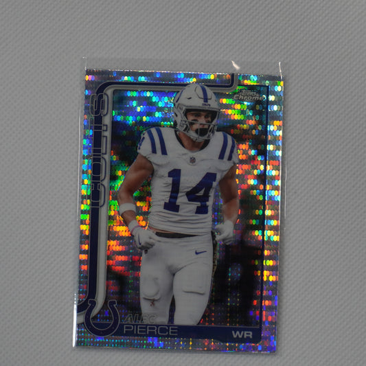 2025 Topps Chrome #125 Alec Pierce Pulsar Refractor Indianapolis Colts
