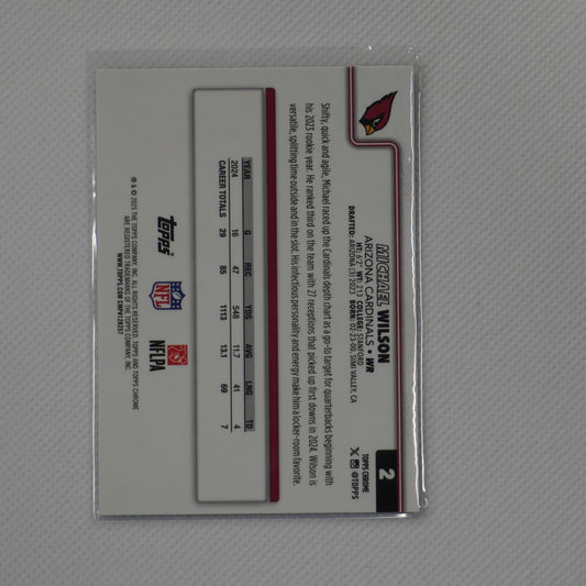 2025 Topps Chrome #2 Michael Wilson X-Fractor Arizona Cardinals