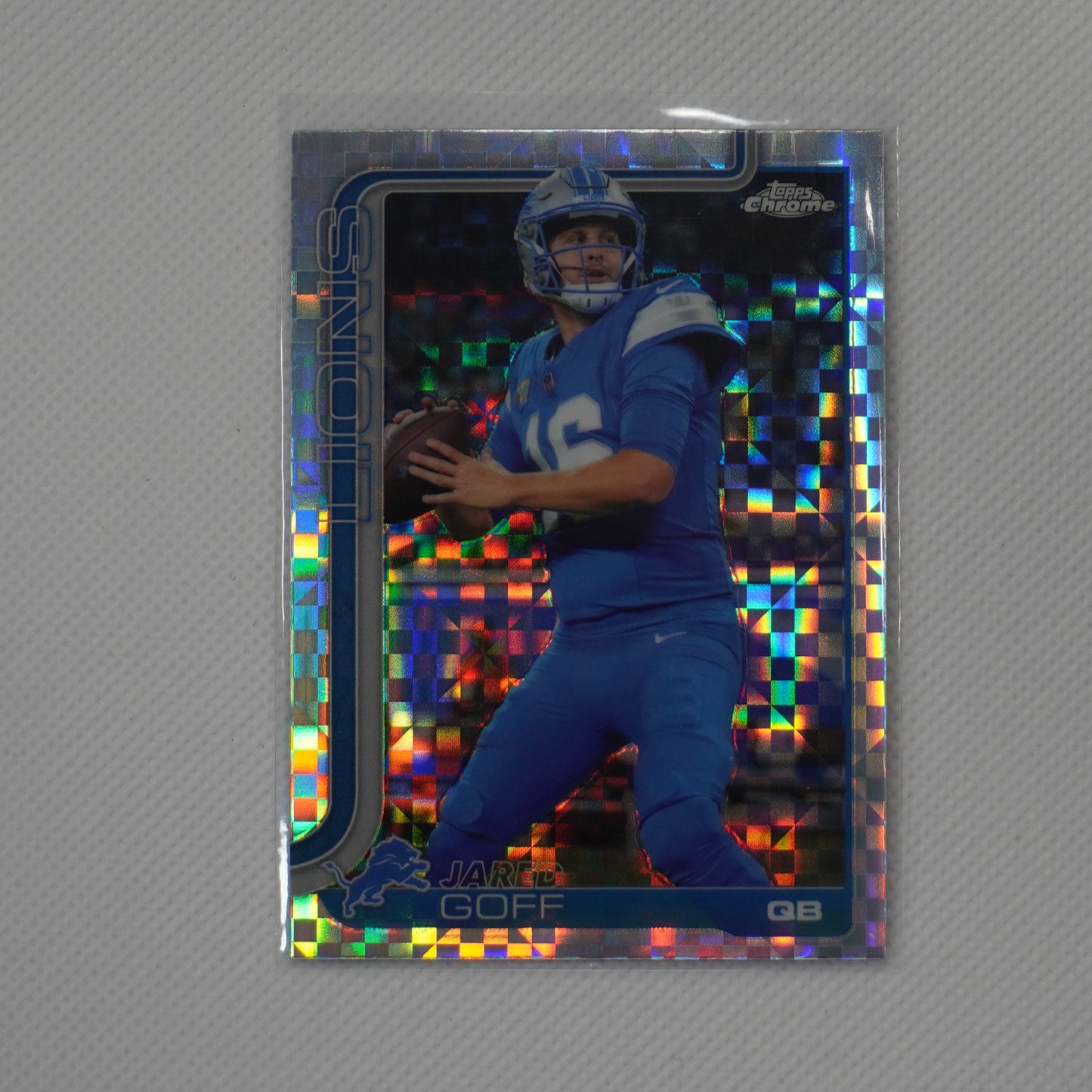 2025 Topps Chrome #102 Jared Goff X-Fractor Detroit Lions
