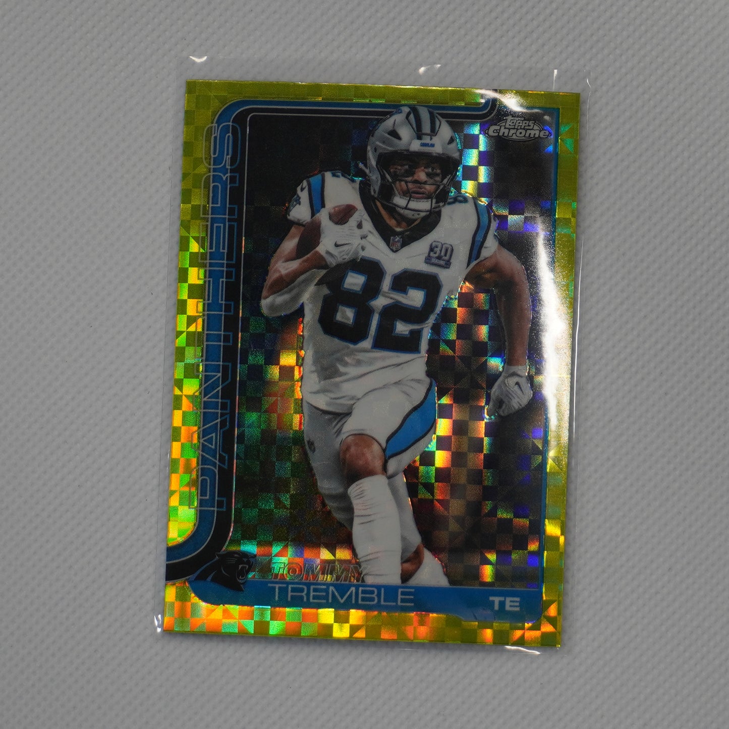2025 Topps Chrome #44 Tommy Tremble Lime Green X-Fractor Carolina Panthers