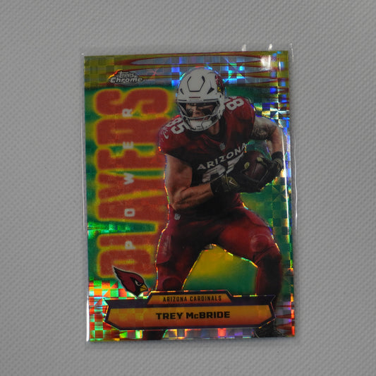 2025 Topps Chrome #PP-32 Trey McBride Power Players X-Fractor Arizona Cardinals