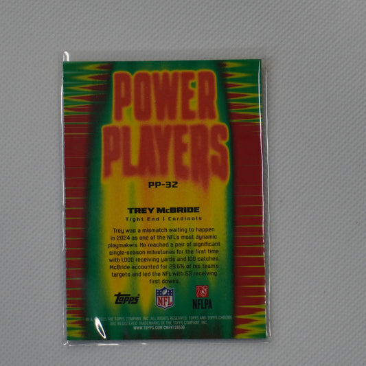 2025 Topps Chrome #PP-32 Trey McBride Power Players Arizona Cardinals