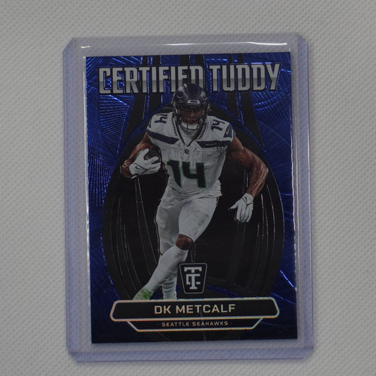 2024 Panini Totally Certified #21 DK Metcalf Certified Tuddy Mirror Blue #/199