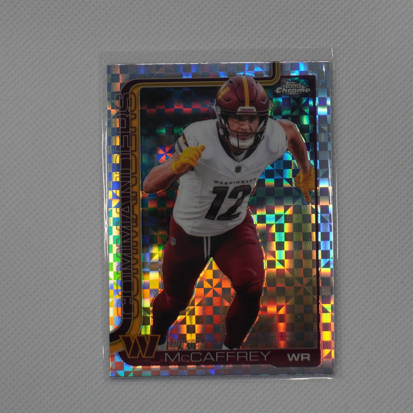 2025 Topps Chrome #298 Luke McCaffrey X-Fractor Washington Commanders