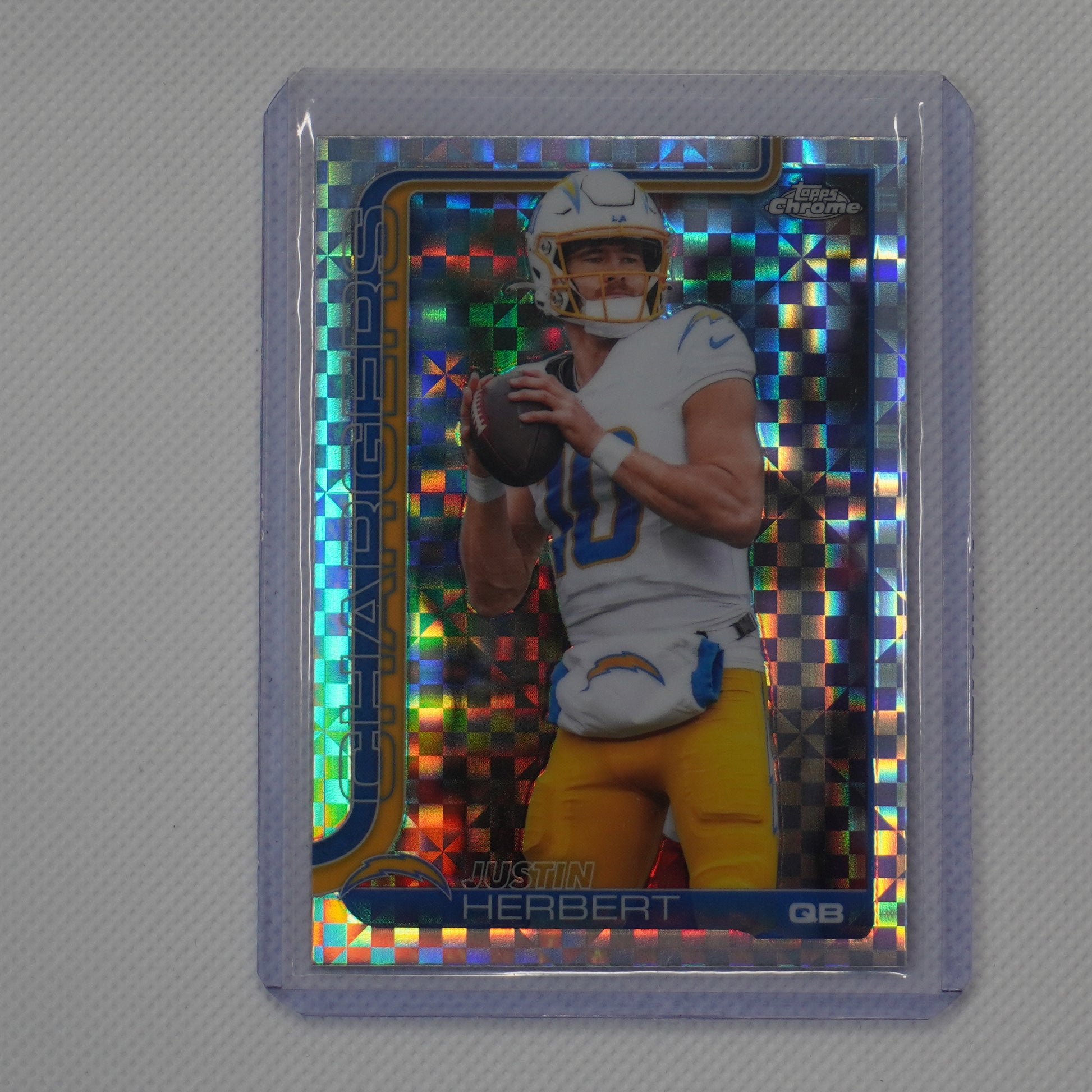 2025 Topps Chrome #158 Justin Herbert X-Fractor Los Angeles Chargers