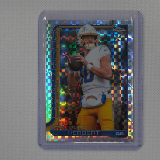 2025 Topps Chrome #158 Justin Herbert X-Fractor Los Angeles Chargers