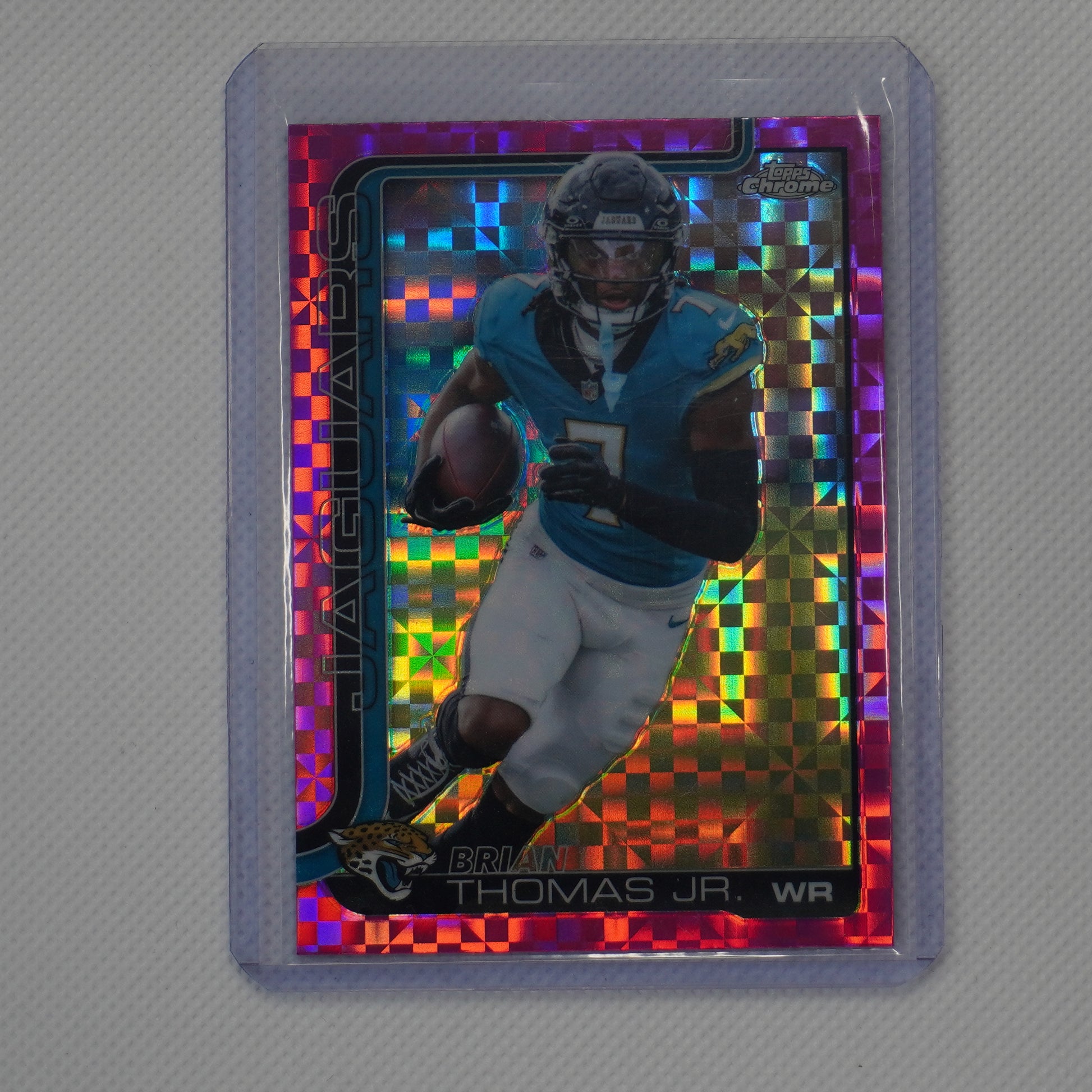 2025 Topps Chrome #135 Brian Thomas Jr. Hot Pink X-Fractor Jacksonville Jaguars