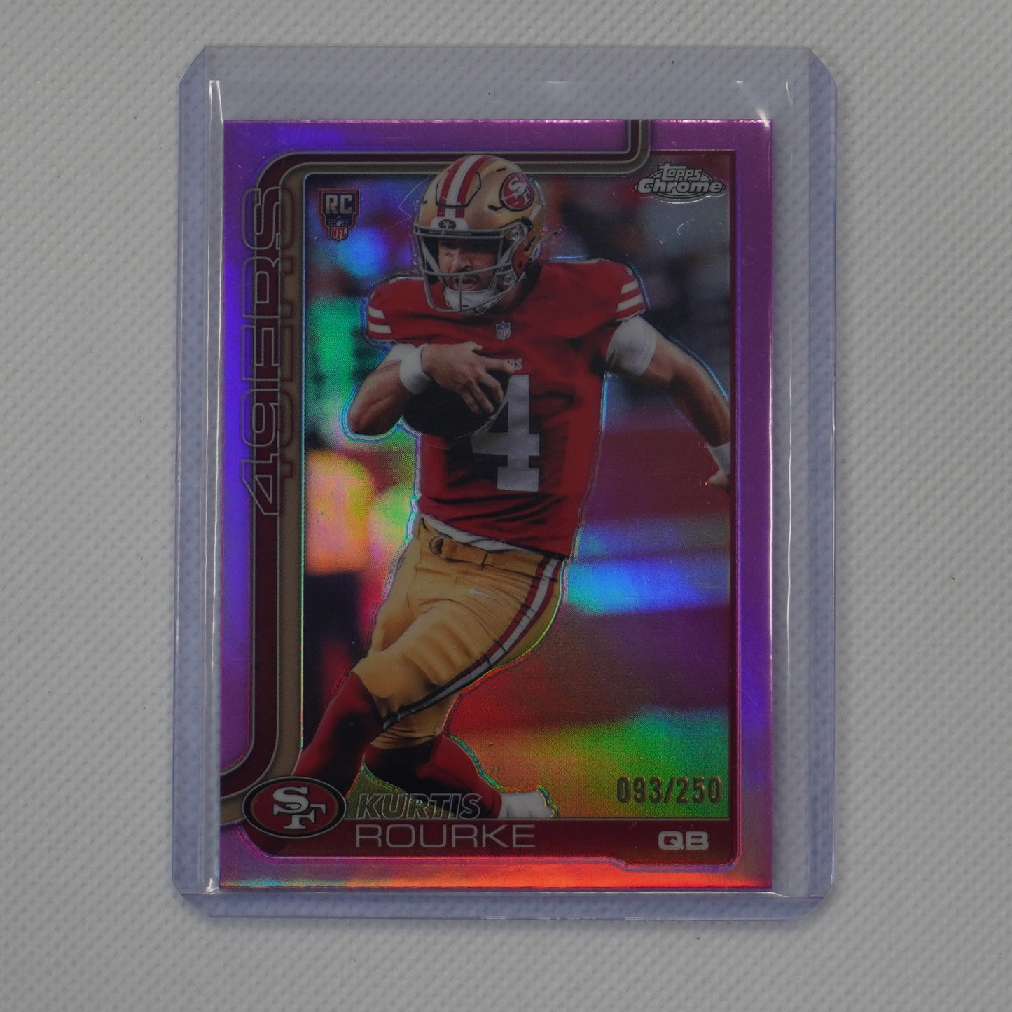 2025 Topps Chrome #307 Kurtis Rourke Pink Refractor #/250 49ers