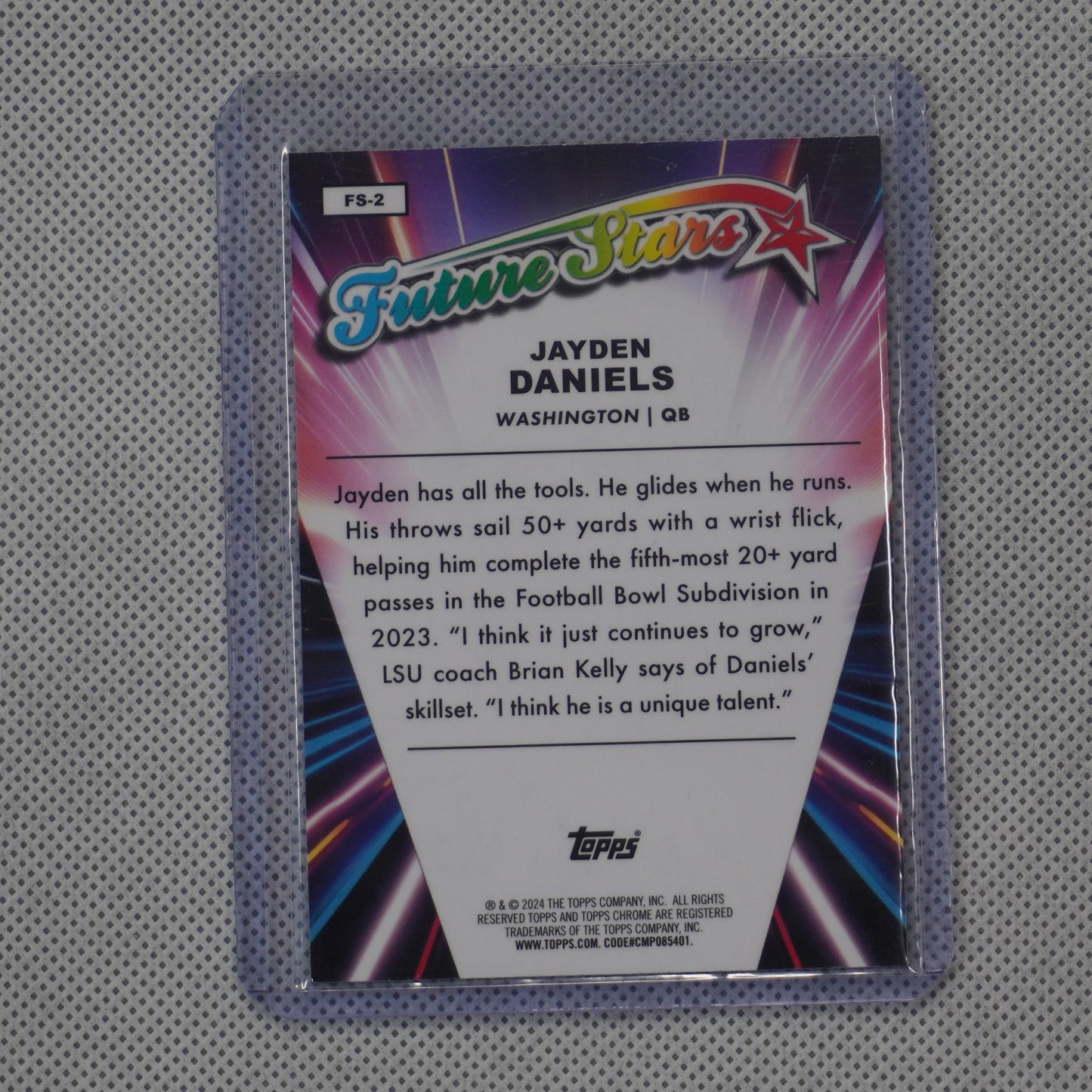 2024 Topps Chrome #FS-2 Jayden Daniels Future Stars Lazer Refractor Washington