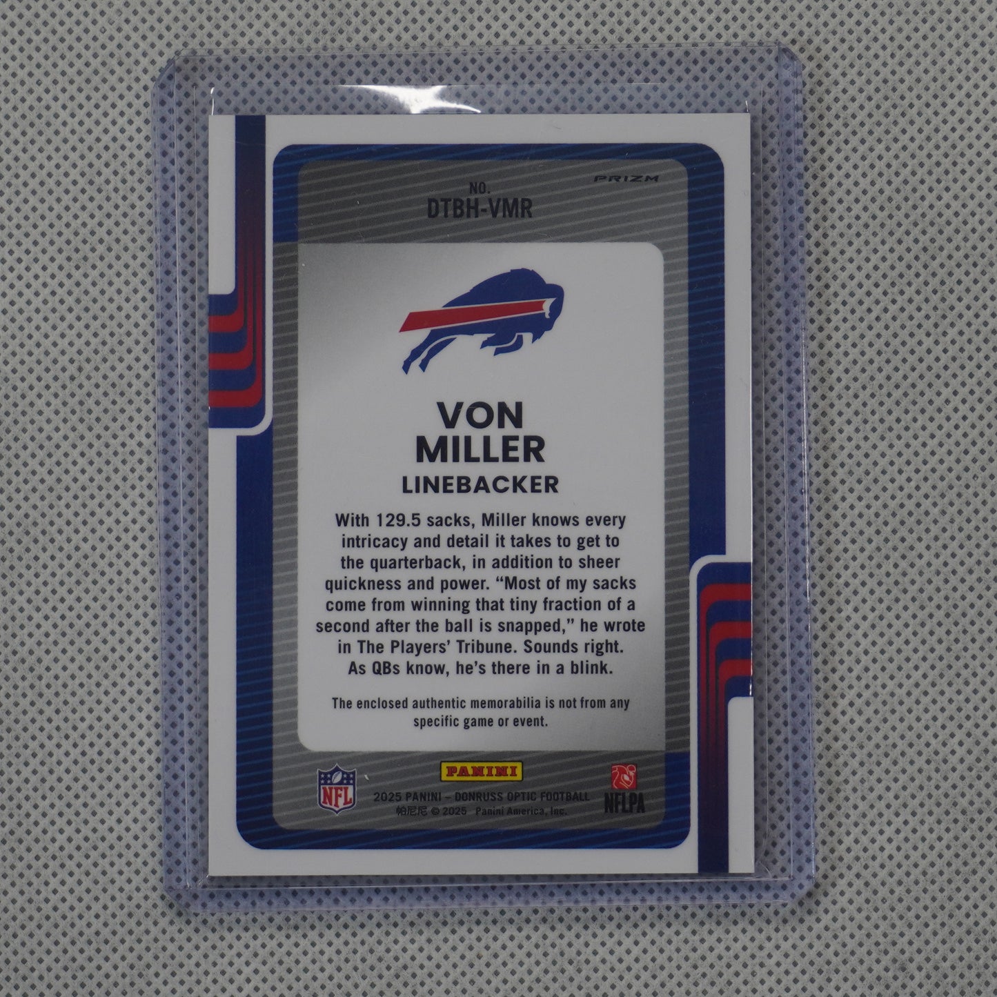 2025 Donruss Optic #DTBH-VMR Von Miller Donruss Threads Blue Hyper Bills
