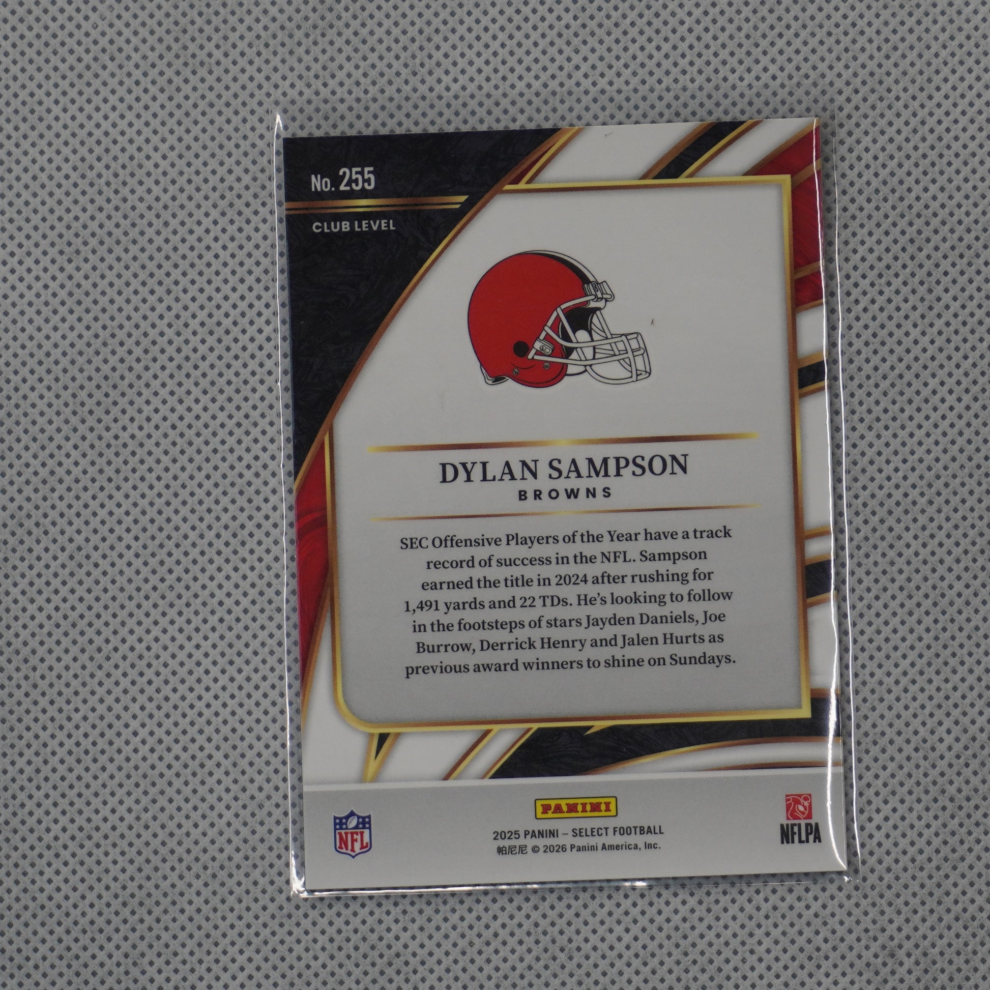 2025 Panini Select #255 Dylan Sampson Cleveland Browns RC