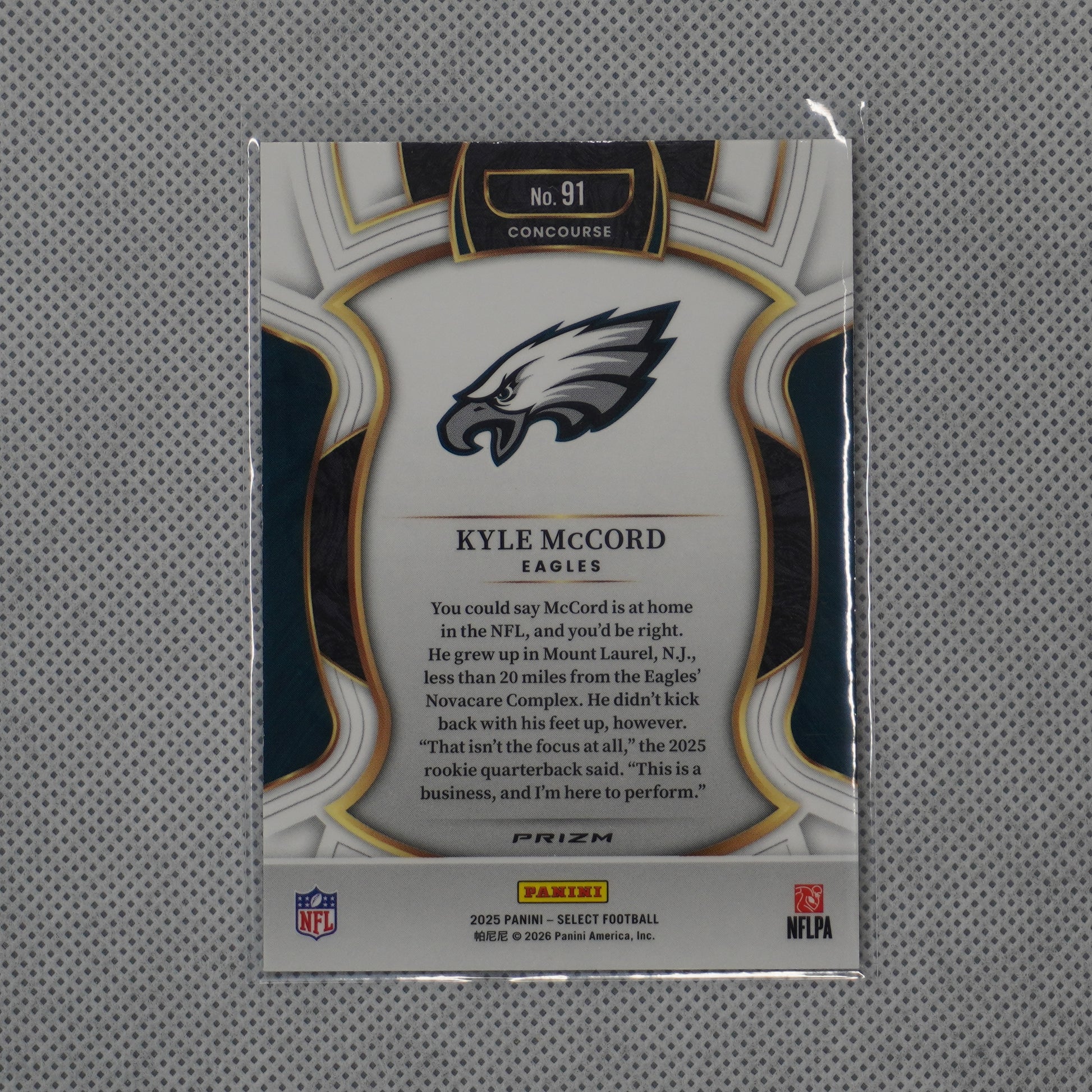 2025 Panini Select #91 Kyle McCord Silver Prizm Philadelphia Eagles RC