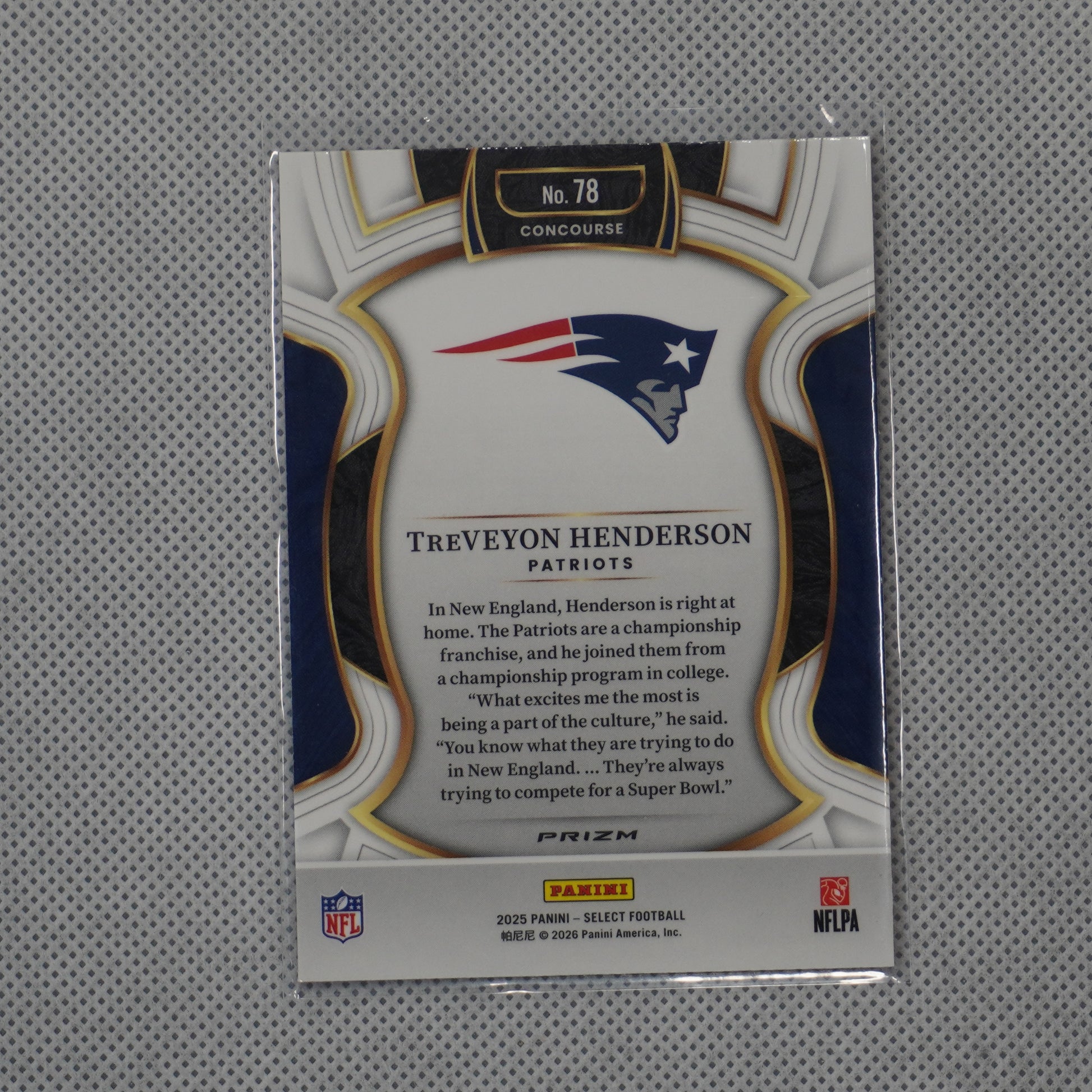 2025 Panini Select #78 TreVeyon Henderson Pink Prizm Shock Patriots RC