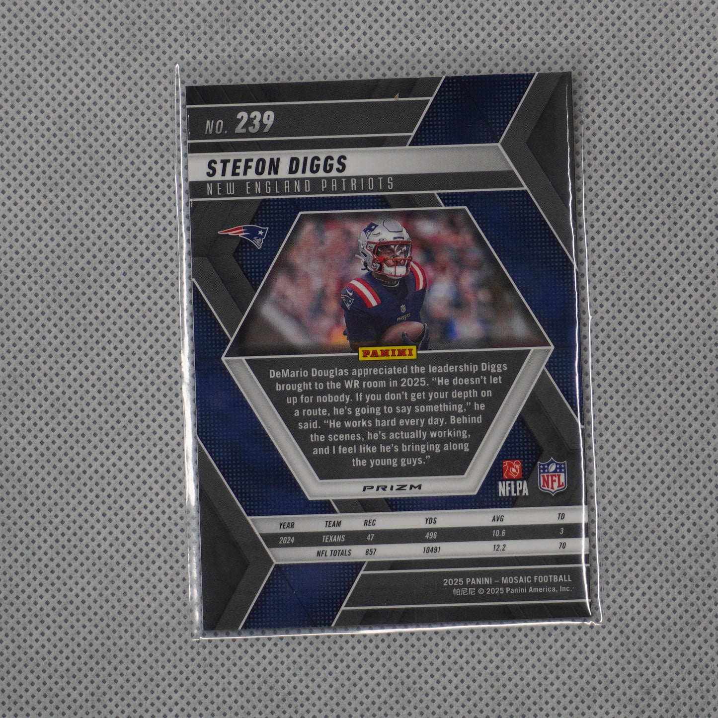 2025 Panini Mosaic #239 Stefon Diggs Silver New England Patriots