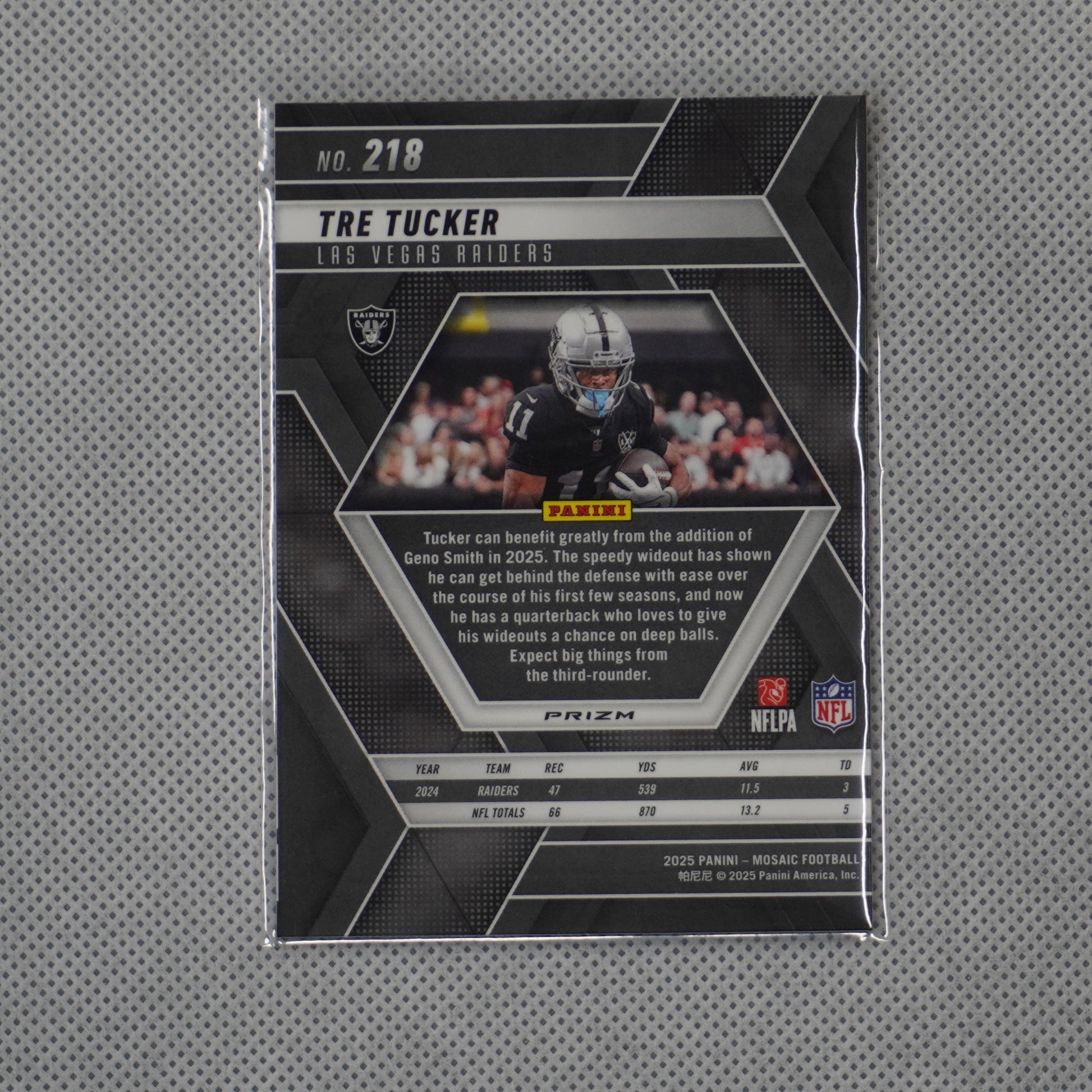 2025 Panini Mosaic #218 Tre Tucker Choice Red and Green Las Vegas Raiders