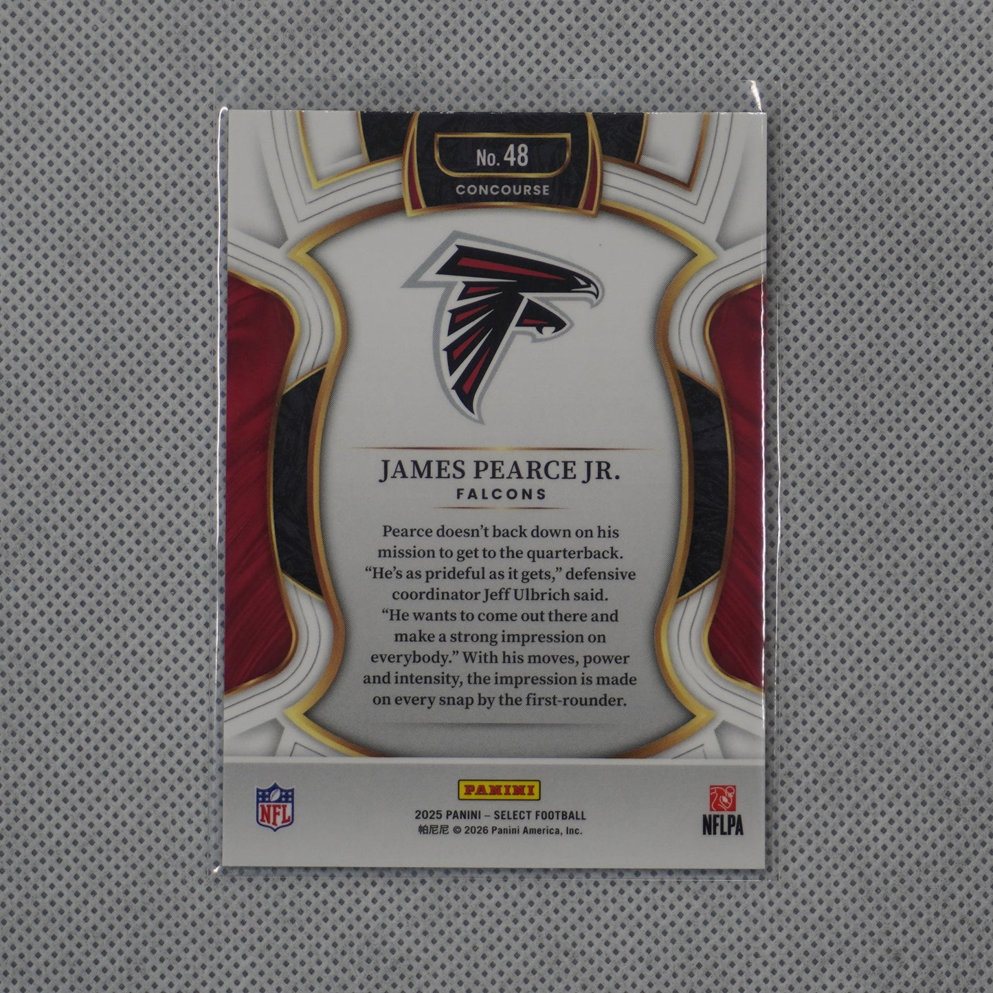 2025 Panini Select #48 James Pearce Jr. Atlanta Falcons