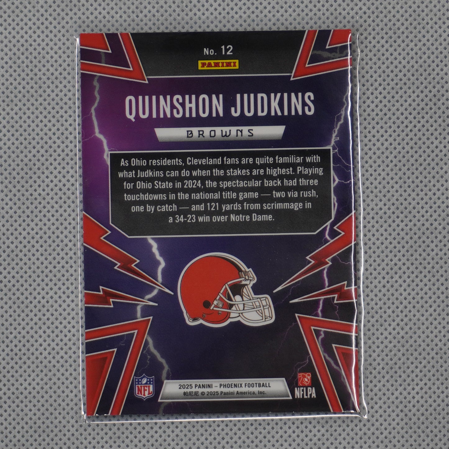 2025 Panini Phoenix #12 Quinshon Judkins Thunderbirds Cleveland Browns