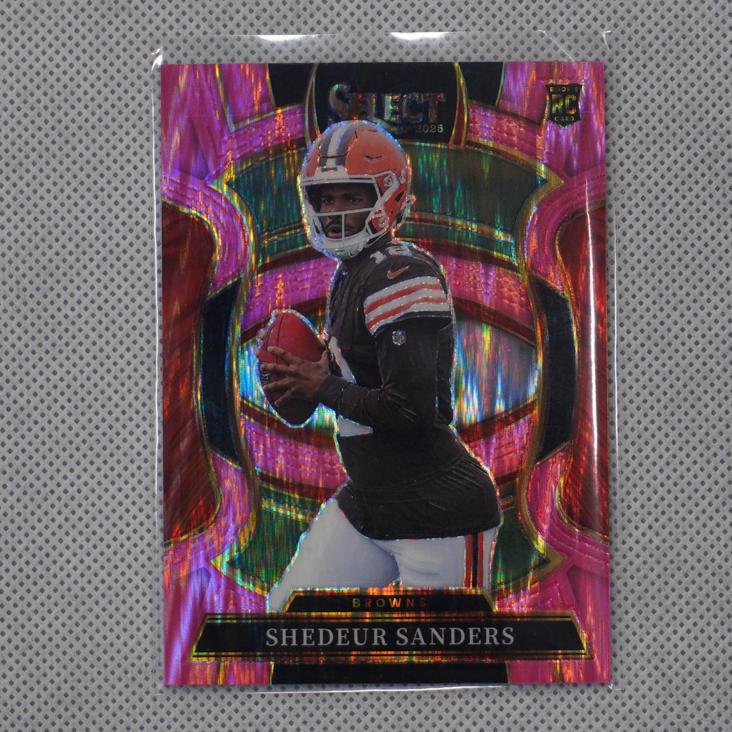 2025 Panini Select #54 Shedeur Sanders Pink Prizm Shock Cleveland Browns RC