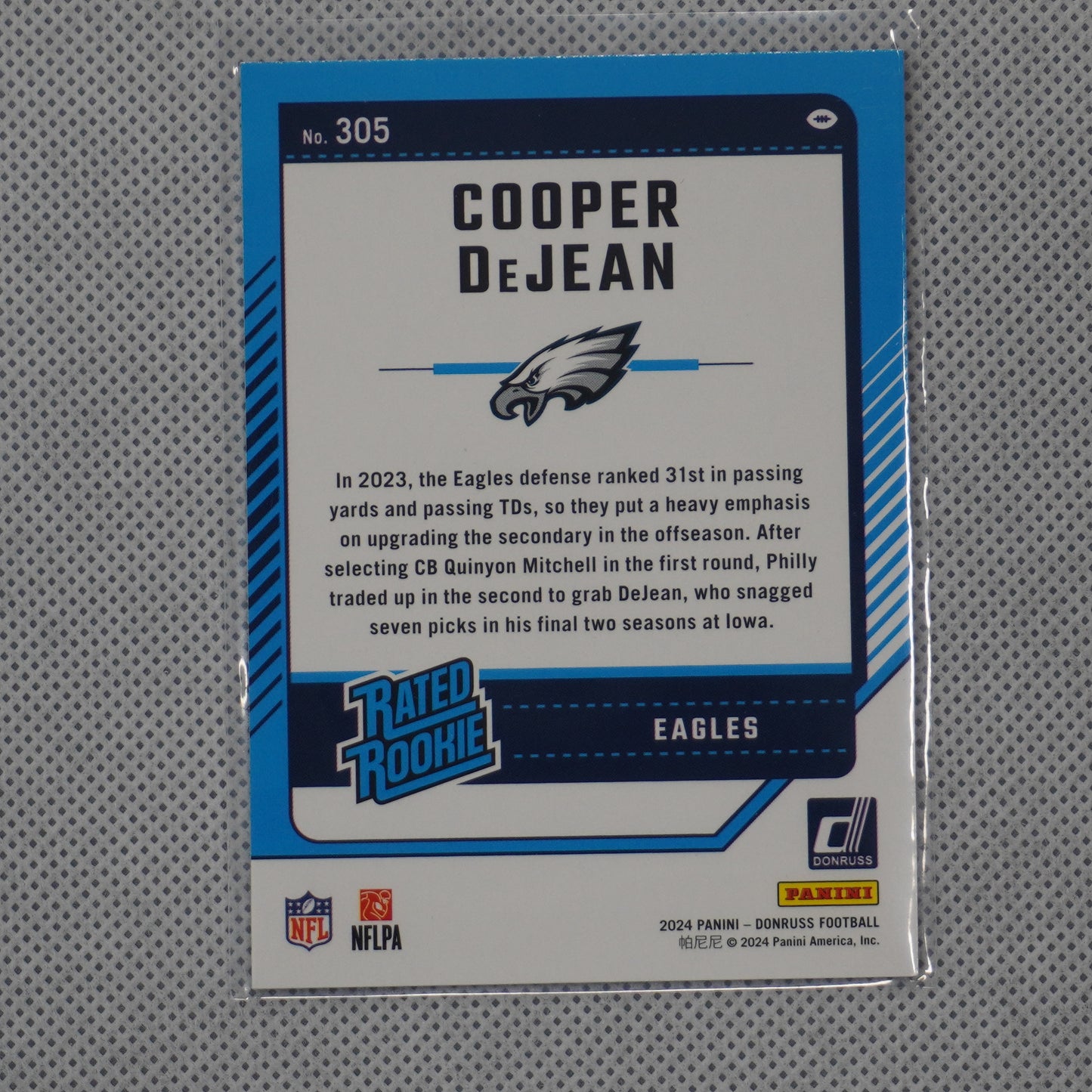 2024 Donruss #305 Cooper DeJean Philadelphia Eagles RC