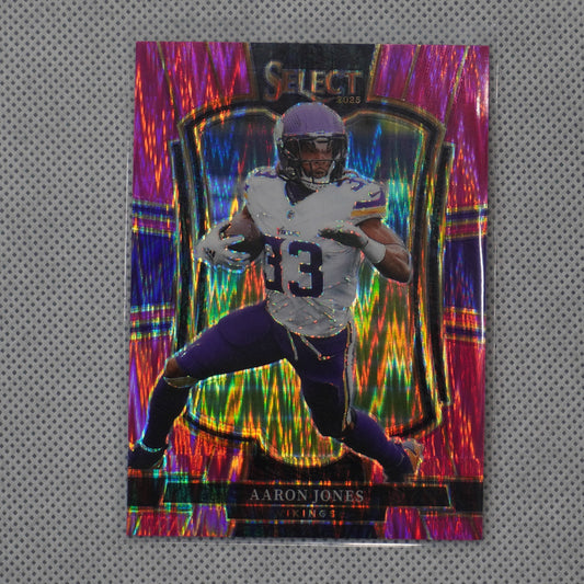 2025 Panini Select #165 Aaron Jones Pink Prizm Shock Minnesota Vikings