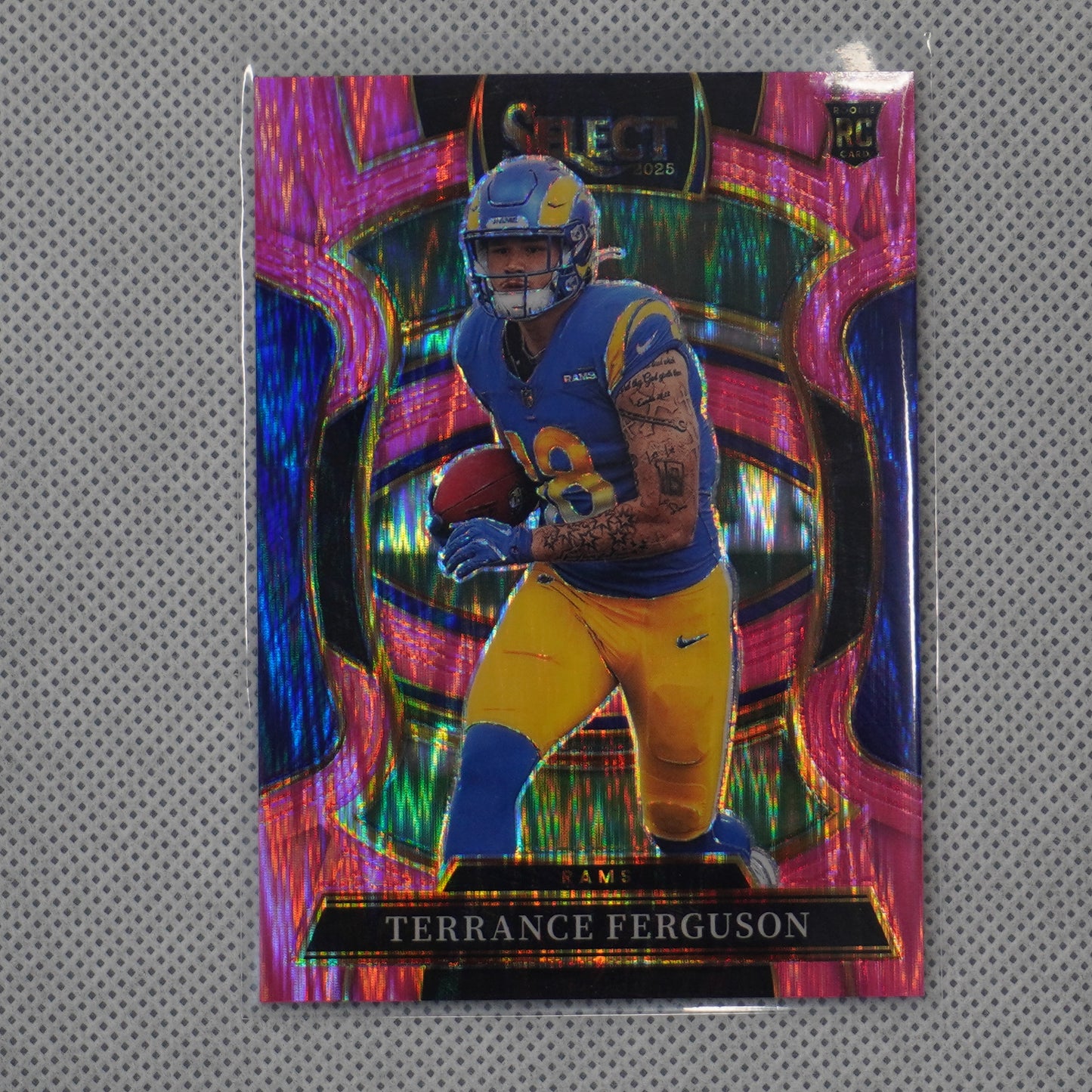 2025 Panini Select #20 Terrance Ferguson Pink Prizm Shock Los Angeles Rams RC