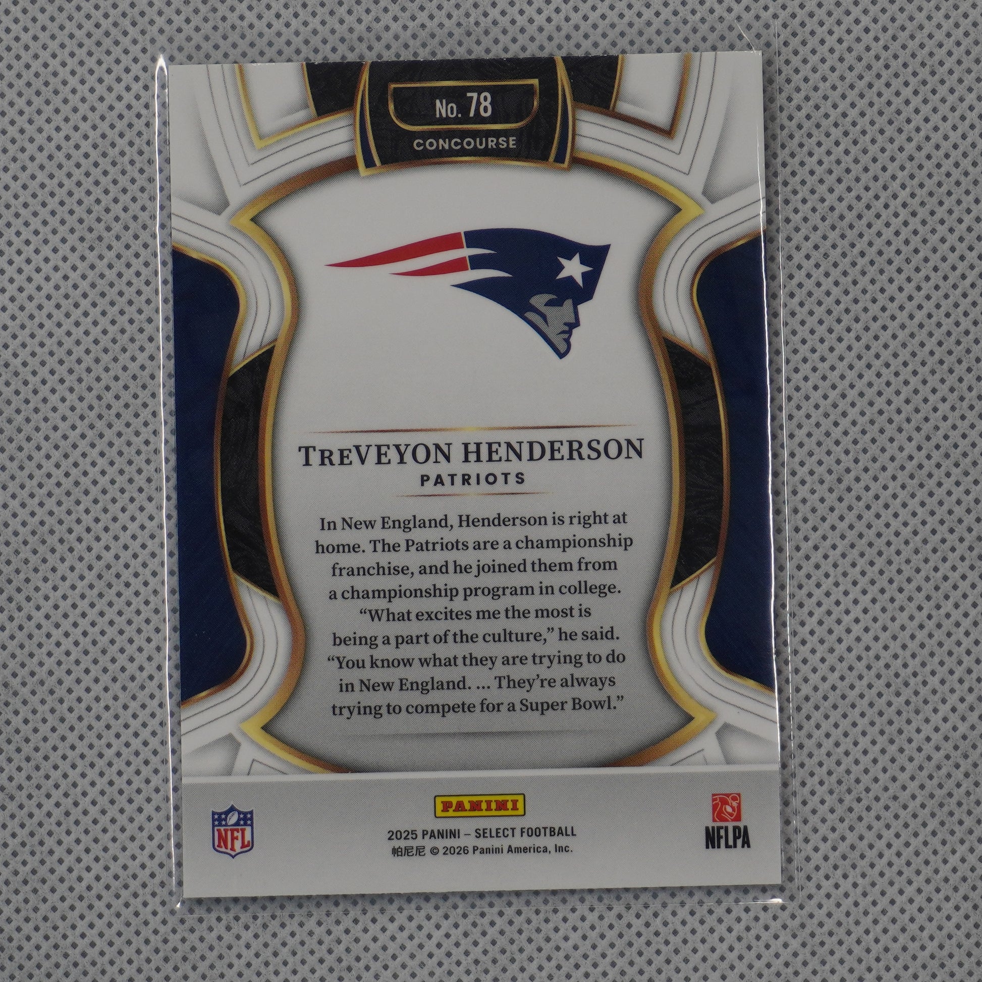 2025 Panini Select #78 TreVeyon Henderson New England Patriots RC