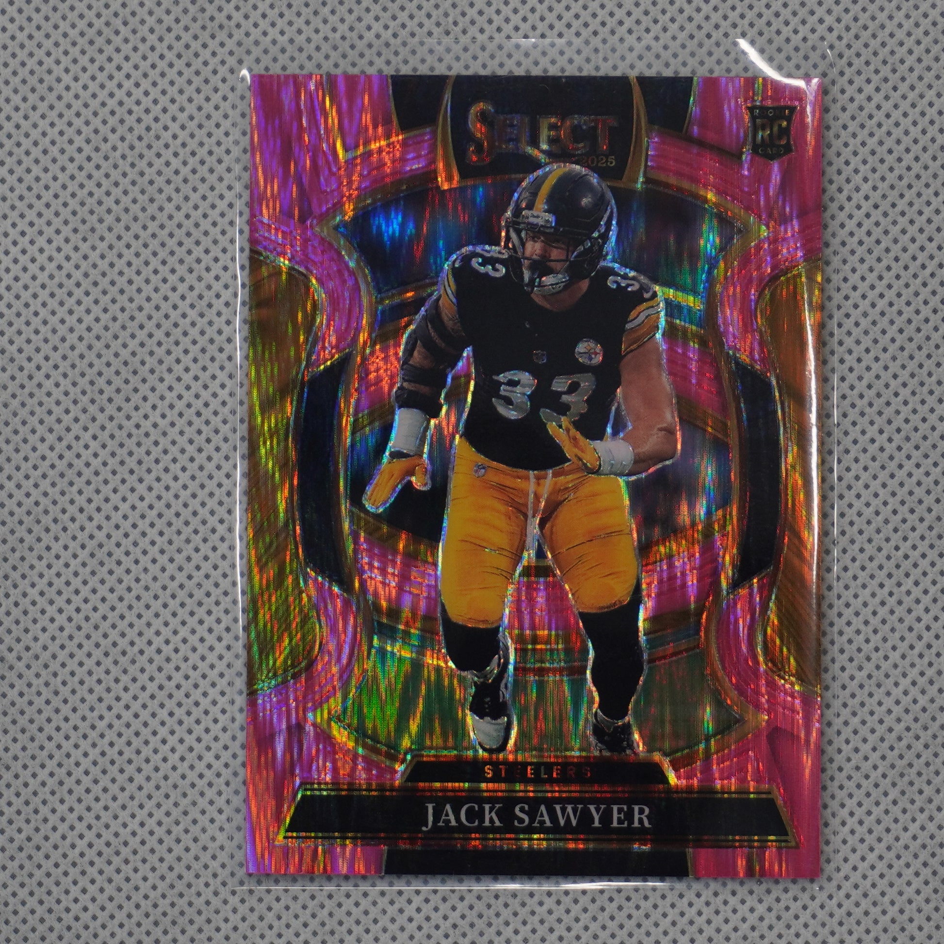 2025 Panini Select #53 Jack Sawyer Pink Prizm Shock Pittsburgh Steelers RC