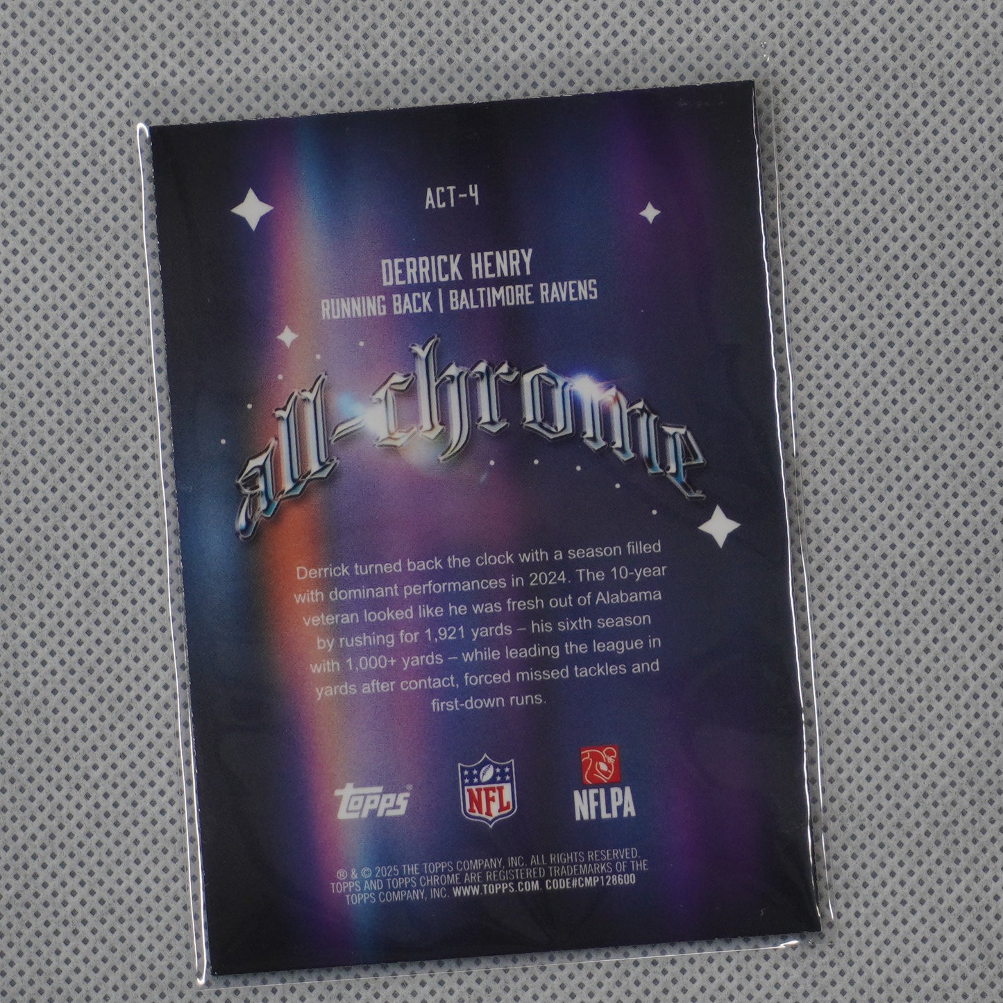 2025 Topps Chrome #ACT-4 Derrick Henry All-Chrome Team X-Fractor Ravens
